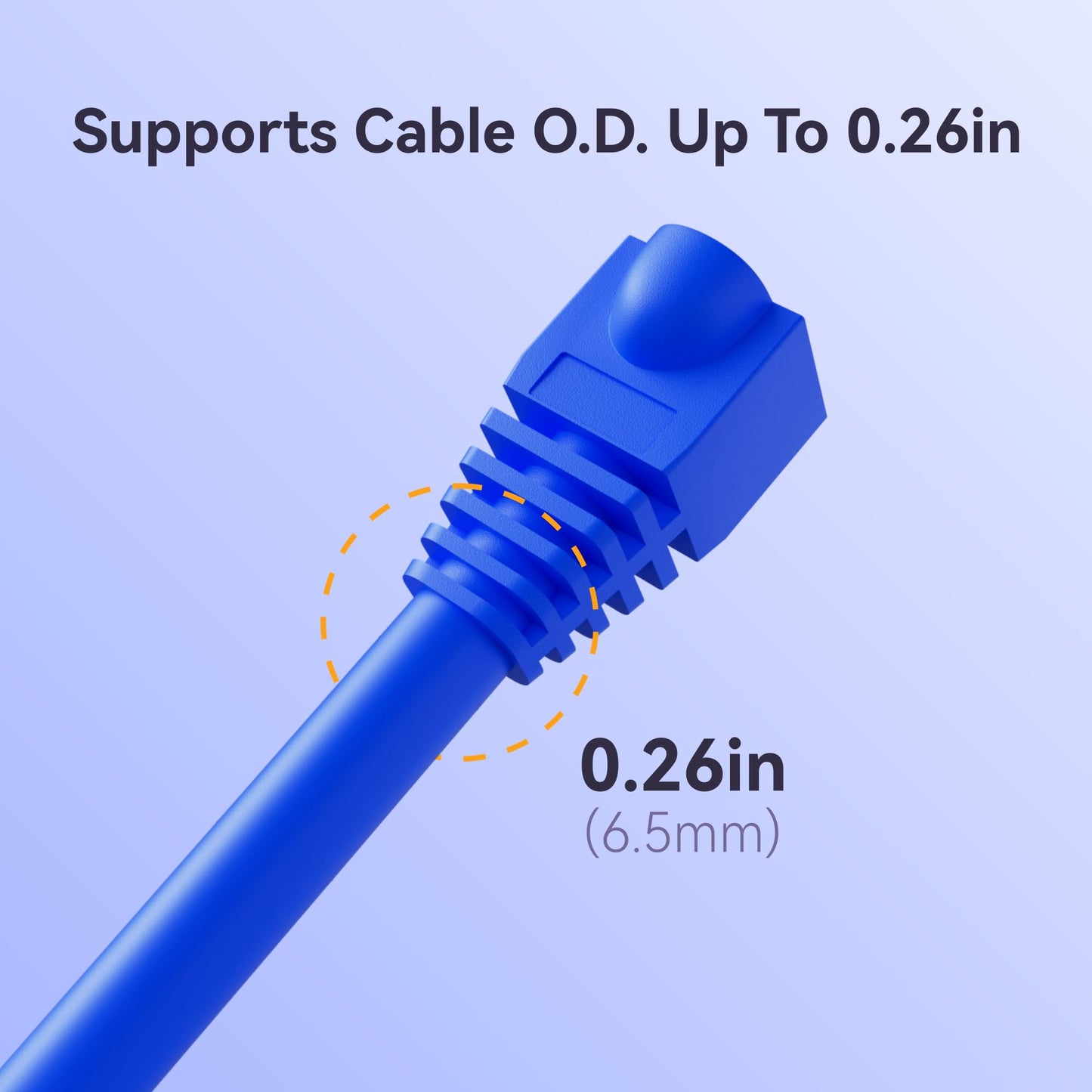 CableGeeker Cat6 RJ45 Strain Relief Boots, 100-Pack, 6.5mm, Blue