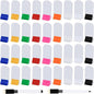 Meetory 112 Pcs Blank Game Board Markers and Game Card Stands with Black Marker Pens, 65 Plastic Token Cards with 45 Multi-Color Card Stands for DIY Board Game Party Favor