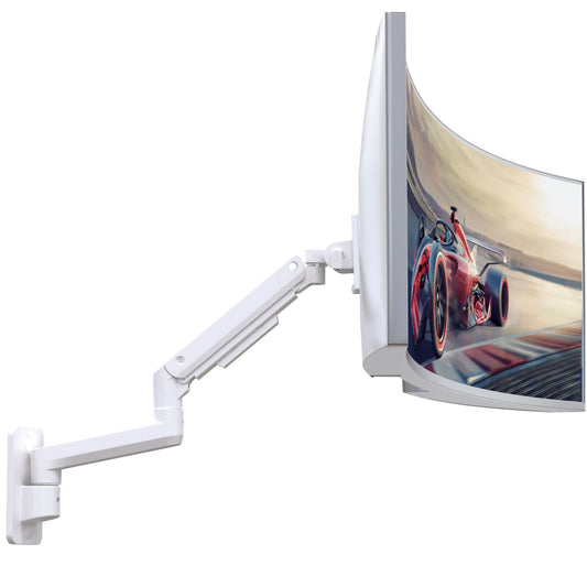 Heavy-Duty Monitor Wall Mount for 17-49" Ultrawide Screens, White