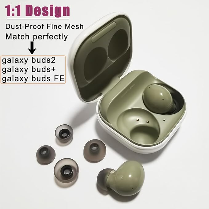 Silicone Ear Tips for Galaxy Buds 2 Replacement Filter Screen Earbuds Tips for Samsung Galaxy Buds2/Galaxy Buds+ Plus/Galaxy Buds PE, 6 Pairs LMS Black