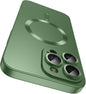 Magnetic for iPhone 15 Pro Case [Compatible with MagSafe][Built-in Camera Lens Protector] Slim Soft Silicone Bumper Shockproof Metallic Shine Phone Case (Green)