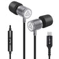 LUDOS Ultra Wired Earbuds in-Ear Headphones, 5 Years Warranty, Earphones with Mic, Noise Isolating Ear Buds, Memory Foam for iPhone, Samsung, School Students, Kids, Women, Small Ears - Turquoise