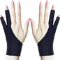 TIMEBETTER Drawing Glove, Artist Glove for Drawing Tablet, iPad, Digital Art Creation - Palm Rejection, Exposed Fingertip, Suitable for Left and Right Hand - L, Pack of 2