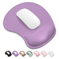ITNRSIIET Ergonomic Mouse Pad, Cushioned Gel Wrist Rest, Non-Slip Base, Smooth Surface, Cute Multi-Color, 9.5 x 8.2 in, White