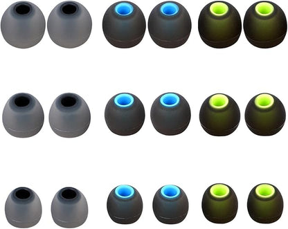 Silicone Replacement Earbud Tips Earbud Covers Ear Tips Fit for in-Ear Headphones (Inner Hole 3.8mm -5.1mm) Earbud Replacement Tips 9 Pairs
