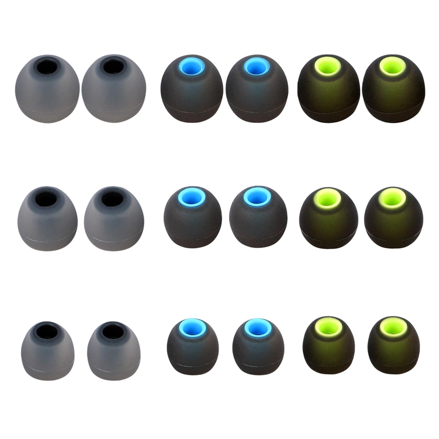 MMYQXI Silicone Replacement Earbud Tips Earbud Covers Ear Tips Fit for in-Ear Headphones (Inner Hole 3.8mm -5.1mm) Earbud Replacement Tips 9 Pairs