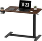 FLEXISPOT Adjustable C Table with Wheels, Mobile Snack Side End Table Sofa Couch Bedside Table Laptop Rolling Cart TV Tray Night Stand for Small Space Side Table(31.5" W x 17.7" D,Rustic Brown)