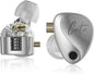 KZ Castor in Ear HiFi Earphone 2DD Dynamic High-end Tunable IEM Earphones in Ear Monitor Headphones with Silicone Tips Detachable Cabel IEMs for Singer Musician DJ On Stage (Silver, Without Mic)