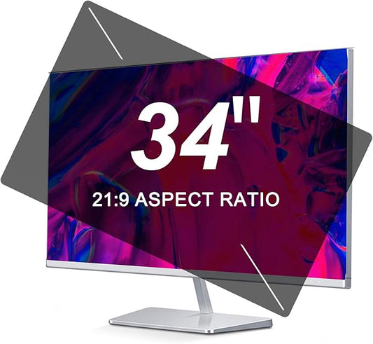 TYLGDSGS 34 Inch Computer Privacy Screen for 21:9 Aspect Ratio Widescreen Monitor,Removable Anti Spy Data Confidentiality Security Privacy Protector Film,Anti Blue Light Glare Monitor Privacy Filter