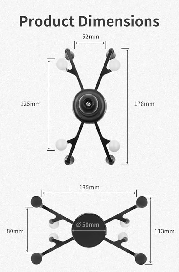 Strg Tablet Mount with Drill Round Base Mount for All 6" iPad/Samsung Tablets, Spring-Loaded Tablet Holder Great for Cars, Commercial Vehicles, Trucks, and Wall Mounting etc