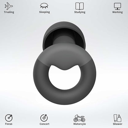 Earplugs for Sleeping & Noise Reduction - Soft Silicone Earplugs with 7 Pairs Ear Tips & One Connection Cord, Hearing Protection for Sleeping, Concerts, Work & Sound Reduction 25dB-30db