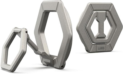 URBAN ARMOR GEAR UAG Magnetic Phone Ring Stand Compatible with MagSafe Magnet, Removable Metal Finger Ring Grip & 360 Rotation Adjustable Kickstand for iPhone 16/15, Galaxy S25, S24, Titanium