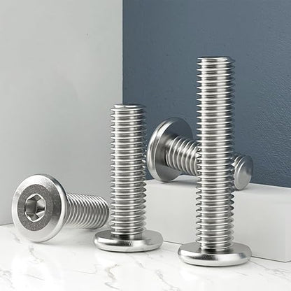 3/16-24 x 5/8" (50 Pack) Flat Head Hex Socket Cap Screws Bolts, 304 Stainless Steel 18-8, Hex Drive, Bright Finish, Fully Machine Thread