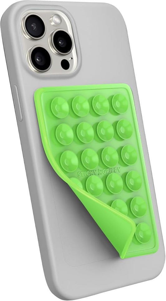 Suction Phone Case Mount, Sillicon Adhesive Phone Accessory for iPhone and Android, Hands-Free Fidget Toy Mirror Shower Phone Holder, Tiktok Videos and Selfies (Green)