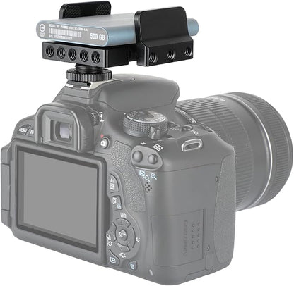 CAMVATE Universal SSD Holder Clamp Adjustable Width (33mm ~ 60mm) with 1/4"-20 Mounting Points & Shoe Mount Connector - 3011