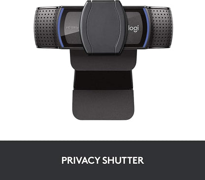 Logitech C920S HD Pro Webcam, Full HD 1080p/30fps Video Calling, Clear Stereo Audio, Light Correction, Privacy Shutter, Works with Skype, Zoom, FaceTime, Hangouts, PC/Mac/Laptop/Tablet/XBox - Black