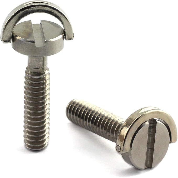 HJ Garden 2pcs 1/4-20 Thread D-Ring Stainless Steel Camera Fixing Screws for Camera Tripod Monopod QR Plate,D Shaft Quick Release Plate Mounting Screw 30mm Length
