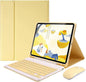 AnMengXinLing Keyboard Case for iPad mini 7th(A17 Pro) 2024/Mini 6th Generation with Mouse,Case for iPad mini7/mini6 with Detachable Wireless Keyboard Pencil Holder Slim Smart Cover, Yellow