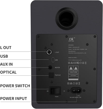 60W Computer Speakers for Desktop PC, DSP, Bluetooth 5.3, 24-Bit Optical, USB-C, AUX, Silk-Dome Tweeter, Carbon-Fiber Driver, Desk Speakers for Laptop/Mac/Monitor, Slate Blue