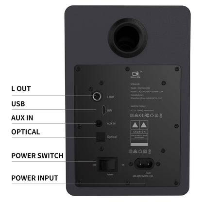 IBALL·BOX H2 Bookshelf Speakers, 60W Stereo, Record Player/Computers Speakers, DSP, Carbon-Fiber Woofer, Silk Tweeter, Optical/USB-C/AUX, Bluetooth 5.3, Slate Blue