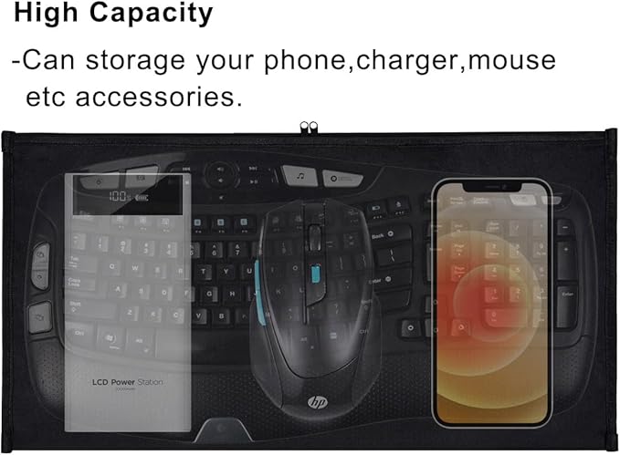 Keyboard Bag Case Sleeve Pouch for Universal Keyboard, Logitech/Razer/Das/Havit/Apple Magic Keyboard Protector, Wireless/Wire Computer/Gaming PC Keyboard Dust Cover-Black