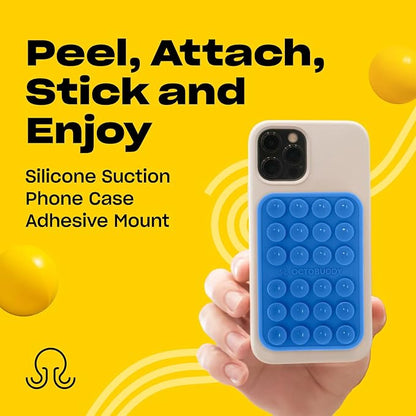 Classic MAX - Silicone Suction Phone Case Adhesive Mount - Hands-Free, Strong Grip Holder for Selfies and Videos - iPhone and Android Compatible - 2.6″ x 3.9″, Baby Blue Jay
