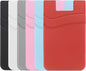 SS Card Holder for Phone Case - Silcone Stick On Credit Card Phone Wallet for Men & Women, Ultra-Thin & Portable, Compatible with iPhone/Android/Samsung Galaxy, Holds Cards & Cash, Hands-Free (6 pack)