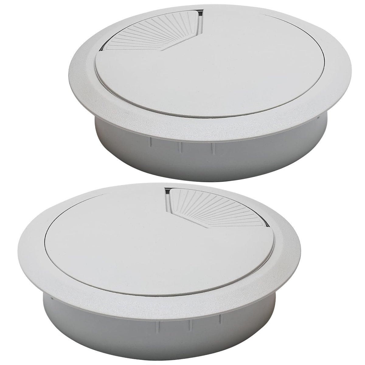 Desk Grommet 3-1/8" (80 mm), Desk Cord Hole Cover, White 2 Pcs
