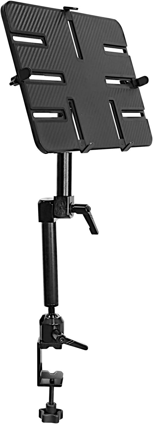 Mount-It! Tablet Pole Mount & Desk Mount with C-Clamp Base, Universal Full Motion iPad & Tablet Holder for 6–14 Inch Screens, Mic Stand, Treadmill, Wheelchair & Tripod Compatible