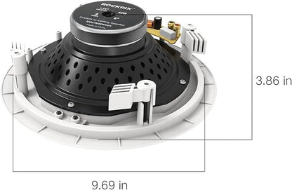 Audio 3-Way Premium in-Ceiling 8" Round Speaker, Dual 1-inch Silk Dome Tweeters, 9.5 Inch Cutout Diameter, Each, White