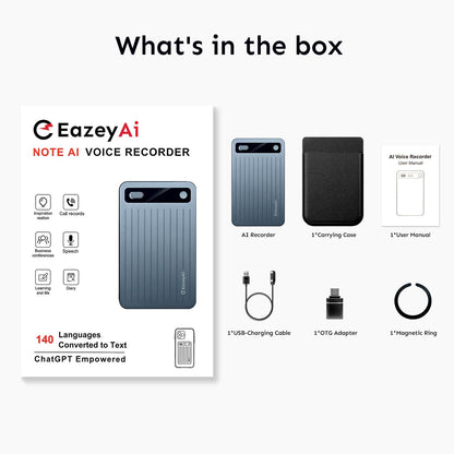 E EAZEYAI AI Voice Recorder, Unlimited Transcribe & Summarize