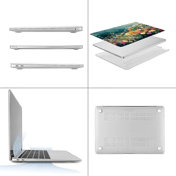 Compatible with MacBook Air 13.3 13.6 Inch Case 2022 2021 2020 2019 Plastic Hard Shell Case Cover,13.3 Pro(A1706/A1708/A1989/A2159/A2289/A2338), Spring Flowers
