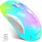 memzuoix 2.4G LED Wireless Mouse, Rechargeable Ergonomic Mouse with Detachable Cover, 1400 DPI Portable Optical Computer Mouse with USB Receiver for Laptop, PC, Desktop and MacBook, 5 Buttons-Blue