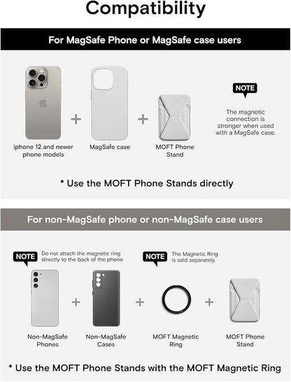 MOFT Magnetic Wallet Stand Compatible with iPhone 16/15/14/13/12 Series, Angle Adjustment & Magsafe Compatible MOVAS Phone Stand,Taupe