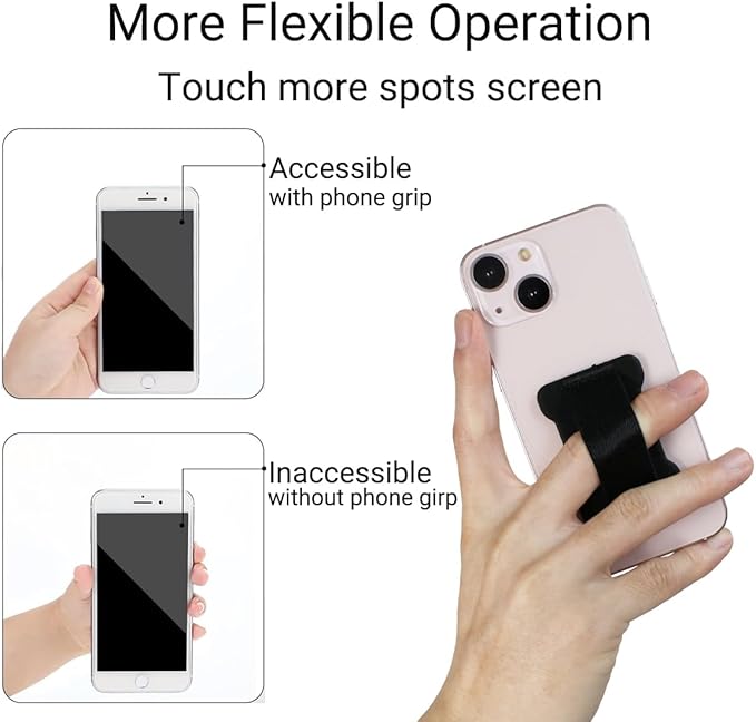 Universal Phone Grip for Smartphones - Phone Holder for Hand for Back of Phone -Wireless Charging Compatible (Gold) - 2Pack