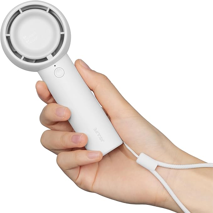 JISULIFE Mini Portable Fan-Bladeless Safe Design, Powerful Turbo Handheld Fan with 5 Speeds, 16Hrs Max Cooling Time，USB Rechargeable, Small Pocket for Travel/Lash, Gifts For Girls/Women