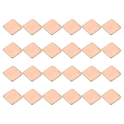 PATIKIL Copper Heatsink Pad Shims, 24 Pcs 15x15x1.5mm Copper Pad Shim IC Chipset GPU CPU Thermal Heatsink for Cooling Laptop Desktop Computer