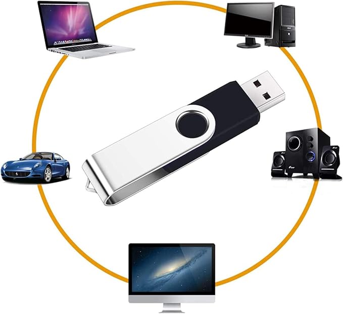 3 Pack 32GB USB Flash Drive with Type C Adapter and Storage Box USB 2.0 High Speed Metal Pen Drive 360° Rotatable Storage Memory Stick for Phone/Pad/PC/Laptop/Android - Black(3-Pack 32GB)