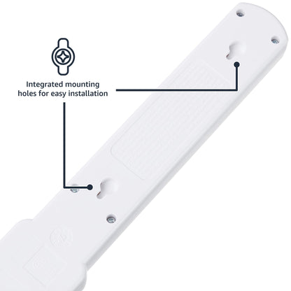 Amazon Basics Surge Protector Power Strip, 6-Outlet with 200J Protection, Circuit Breaker, LED Indicator, On/Off Switch, Wall-Mounting, 2ft Extension Cord, White, 2-Pack
