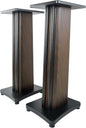 Rockville SS28D Premium 28" Dark Wood Speaker Stands, Solid MDF, Dual Top Plates, 100Lb Capacity, Stable Base for Home Theater & Hi-Fi Audio