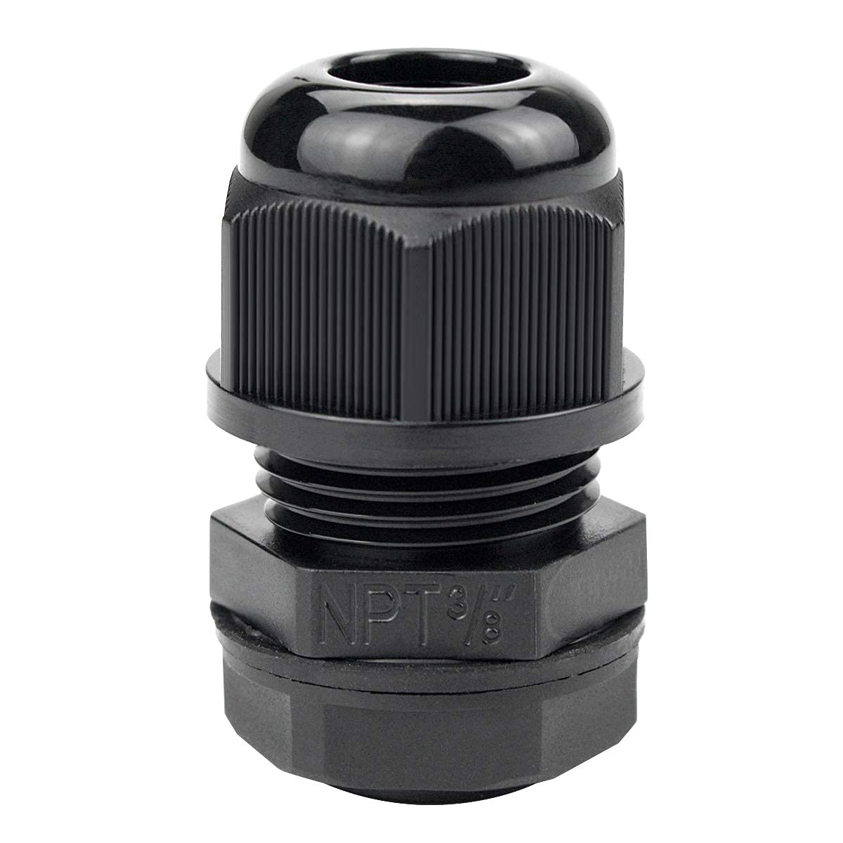 XHF 5 Pcs 3/4" IP68 Strain Relief Nylon Cord Grip NPT Cable Glands Adjustable UL Listed and RoHS Compliant (Black)