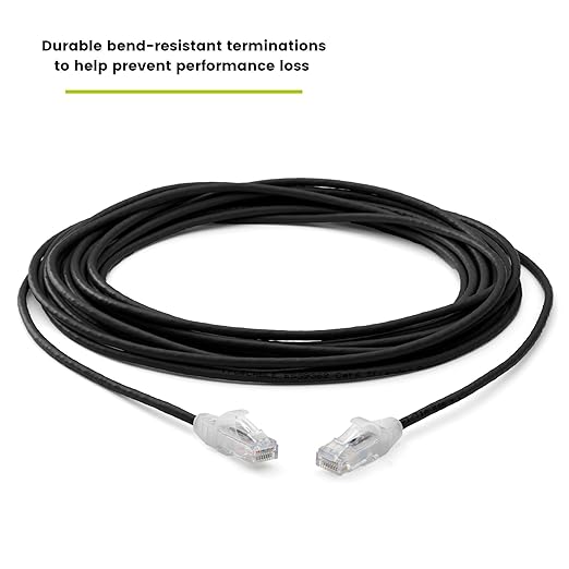 TRUECABLE Cat6 Component Rated Patch Cable, Unshielded (U/UTP), 25ft, Black, 28AWG Stranded Pure Copper, Snagless 10G High-Speed Ethernet Cable, PoE++ 4PPoE 100W, UL Listed, RoHS-3, 5 Pack