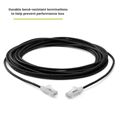 TRUECABLE Cat6 Component Rated Patch Cable, Unshielded (U/UTP), 25ft, Black, 28AWG Stranded Pure Copper, Snagless 10G High-Speed Ethernet Cable, PoE++ 4PPoE 100W, UL Listed, RoHS-3, 5 Pack