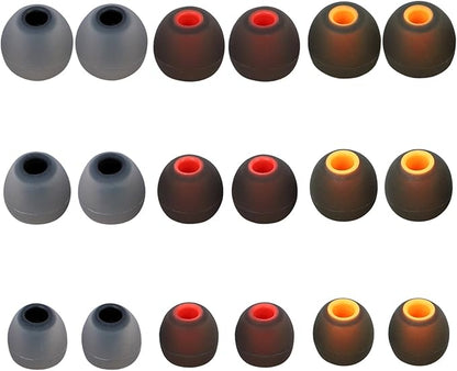 Silicone Replacement Earbud Tips Earbud Covers Ear Tips Fit for in-Ear Headphones (Inner Hole 3.8mm -5.1mm) Earbud Replacement Tips 9 Pairs