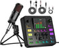 Podcast Equipment Bundle, PUPGSIS Audio Mixer with Dynamic Microphone, Pro-preamp, Bluetooth 5.3, Gaming Equipment Set for Podcast Recording, Live Streaming, Video Vocals, Phone, DJ