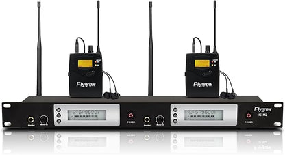 UHF Dual Wireless in-Ear Monitor System with Earphone, Metal Wireless IEM System, Sturdy Bodypack Receiver, 80 Adjustable Frequencies,164ft Range, Ideal for Stage & Studio (2 Bodypack)