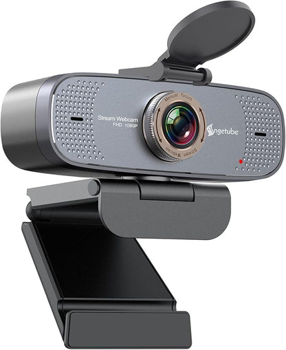 Angetube 1080P HD Webcam with Privacy Shutter Dual Noise-Cancelling Mic PC Camera Webcams, Wide 90° View, USB Plug & Play for Video Conferencing, Streaming, Zoom/Skype/YouTube for PC/Desktop/Laptop
