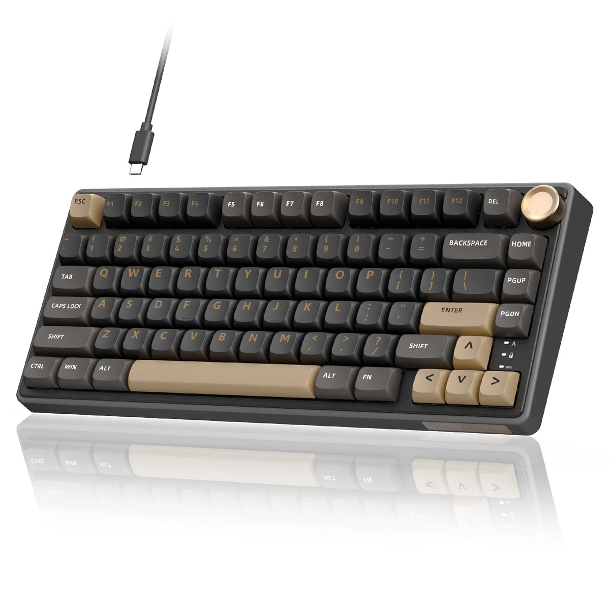 RK ROYAL KLUDGE R75 Mechanical Keyboard Wired with Volume Knob, 75% Custom Gaming Keyboard Gasket Mount RGB Backlit with Software, Cherry Profile, Hot Swappable Silver Switch, PBT Keycaps