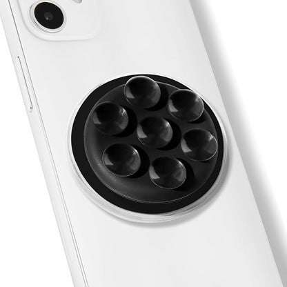Magnetic Silicone Suction Cup Phone Mount with Hands-Free Stand - Perfect for Selfies, Videos, Durable, Secure Grip, One-Touch Holding, Lightweight, Sleek Design (Black)