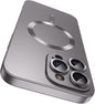 Magnetic for iPhone 15 Pro Case [Compatible with MagSafe][Built-in Camera Lens Protector] Slim Soft Silicone Bumper Shockproof Metallic Shine Phone Case (Gray)